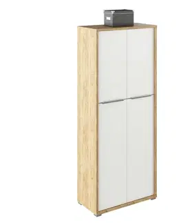 KONDELA Rioma Typ 07 policová skriňa dub artisan / biela