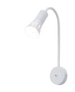 Nástenná lampa biela s nastaviteľným ramenom 1xE14 Arena