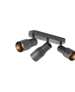 Zaoblené stropné bodové svetlo tmavosivé GU10 50 mm 3-svetlo - Stanley