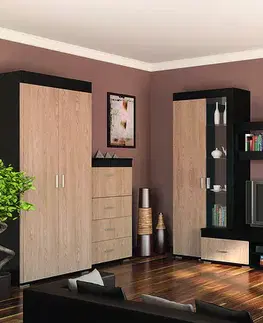 NABBI Mils LR obývacia stena dub rodos / wenge magic