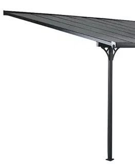 Pergola 618 x 305 cm (čierná+šedý polykarbonát)