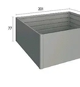 Biohort Zvýšený kvetináč na zeleninu BIOHORT 201,6 x 201,6 x 77 cm (šedý kremeň metalíza)