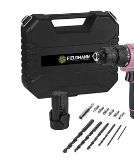 Fieldmann - AKU Vŕtačka s príslušenstvom 12V 1300 mAh ružová/čierna 50004652