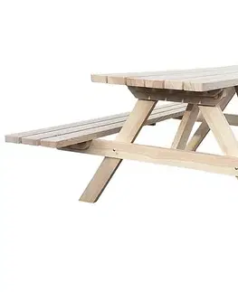 DEOKORK Masívny drevený pivný set z borovice 200 cm hrúbka 45 mm