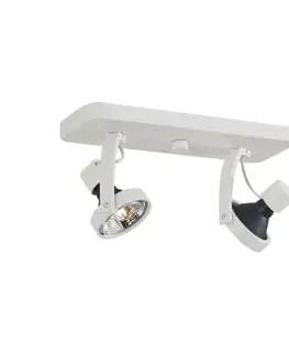 Dizajnový stropný reflektor biely GU10 70mm 2-svetelný nastaviteľný - Vo