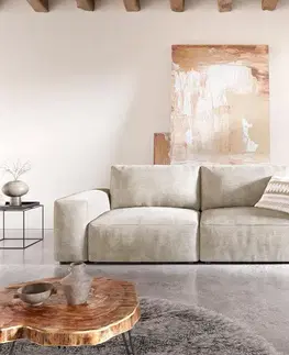 DELIFE Veľká pohovka Lanzo 230x95 cm manšester béžová