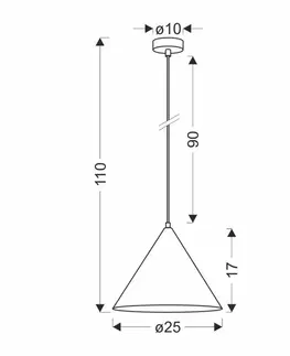 Závesná lampa Dunca 25 Čierna 1X40 E27 Tienidlo Tmavý orech