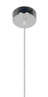 Závesná lampa chrómová + tienidlo z krémového skla E27 piesková