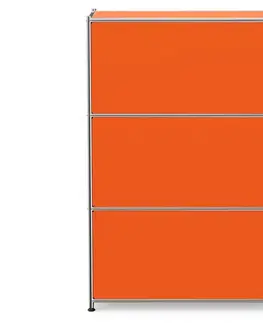 Komoda Kovová komoda »CN3« s výklopnými priečinkami, oranžová