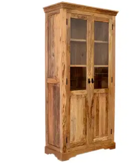 Vitrína Guru 100x200x45 z mangového dreva