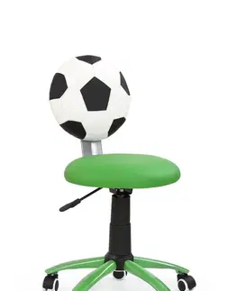 HALMAR Gol detská stolička na kolieskach zelená / biela / čierna