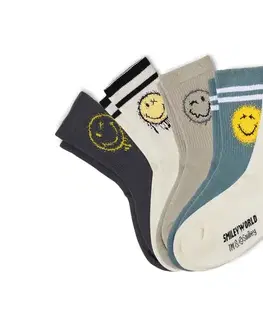 Detské tenisové ponožky SMILEYWORLD®, 5 párov, biele/sivé/petrolejové