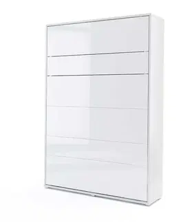 Dig-net nábytok Sklápacia posteľ Lenart BED CONCEPT BC-01p | biely lesk 140 x 200 cm