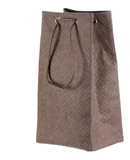 Látkový košík na bielizeň so sťahovacím vreckomQUILT, hnedý