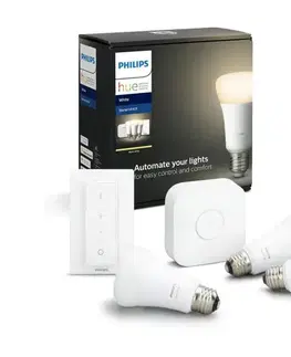 Základná sada Philips Hue STARTER KIT 3xE27/9W 2700K + Hue Bridge a bezdrôtový stmievač 871869678523200