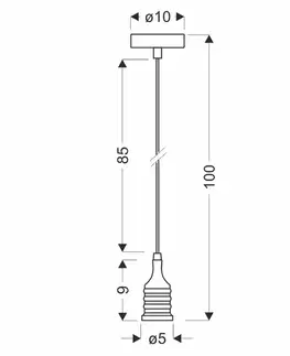 Čierna/patinová kovová závesná lampa E27