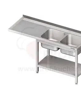  Umývací stôl s priestorom pre podstolovú umývačku, dvojdrez – ĽAVÝ 2100mm