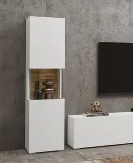 EMMA 09 moderný set skrinka + tv stolík biela/ dub wotan