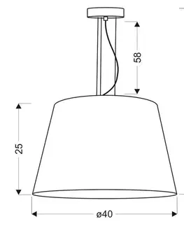 Stropná závesná lampa 1X60W E27 biela ENYO