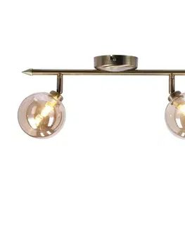 Stropná lampa Rodia patinovaná páska 2x40W g9 jantárové tienidlo