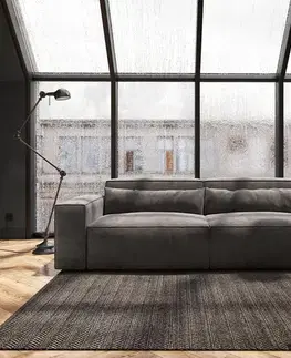 DELIFE Veľká pohovka Sirpio 230x95 cm mikrovlákno khaki-hnedá s taburetom