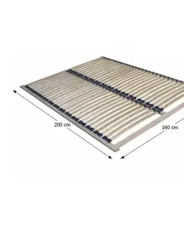 KONDELA Twinpack lamelový rošt 160x200 cm brezové drevo