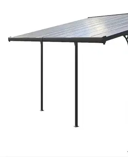 Pergola 557 x 305 cm (čierna + šedý polykarbonát)