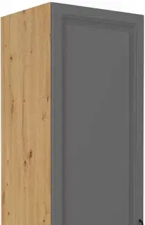 STELLA 60 LO 210 skrinka na vstavanú chladničku, stredne šedá/dub Artisan