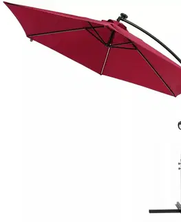 Závesný slnečník s LED svetlom Ø 330 cm Dekorhome