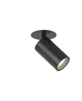 Moderné zapustené bodové svietidlo čierne GU10 50mm IP44 - Chels