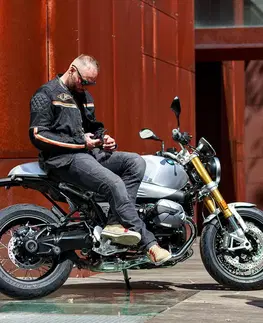 W-TEC 2Stripe čierno-béžovo-oranžová II - XL
