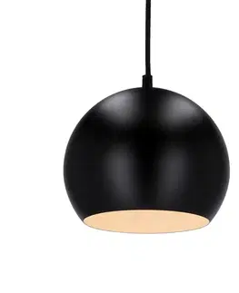Závesná lampa čierna E27 kov Flen Ledea
