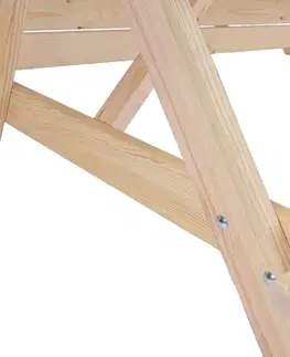 Masívny drevený pivný set so sklopnými lavicami 180 cm (prírodný)