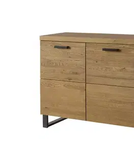 MAGNOLIA 45 široká komoda, dub rustikal/čierna