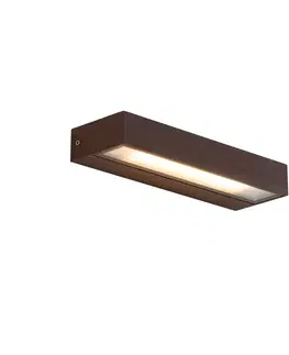 Moderné nástenné svietidlo hrdzavo hnedé 22 cm vrátane LED IP65 - Hannah