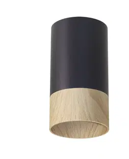 STROPNÉ SVIETIDLO CONTI TUBE 1X15W GU10 5,5/10 ČIERNA+DREVENÁ
