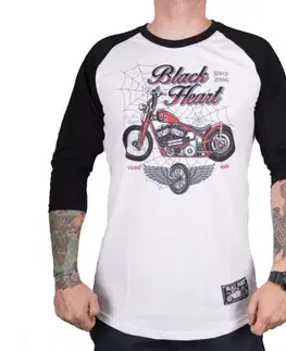 BLACK HEART Red Baron Chopper triko s dlouhým rukávem biela - M