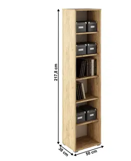 KONDELA Rioma Typ 02 regál dub artisan / biela