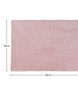 KONDELA Orvin plyšová pruhovaná deka 150x220 cm ružová