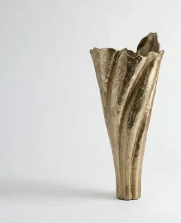 DELIFE Váza Flamara B33 x T29 x V74 cm hliník šampanské ručne vyrobená