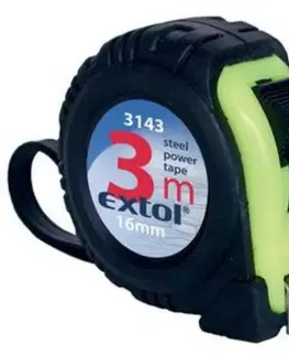 EXTOL CRAFT Meter zvinovací, pogumovaný, 1xbrzda, 5m, šírka pásu 19mm