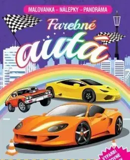 Farebné autá (maľovanka - nálepky - panoráma)