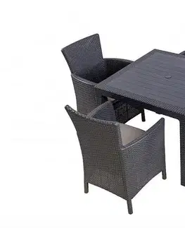 DEOKORK Záhradná zostava z umelého ratanu HAVANA MINI 1+4 (antracit)