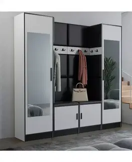 Predsieňový nábytok Roj 18 biely + Madryt 1100 ekokoža čierna