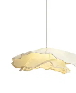 Japandi hanglamp beige met stoffen kap 80cm - Papel