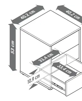 Nočný stolík typu boxspring
