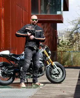 W-TEC 2Stripe čierno-béžovo-oranžová II - XL
