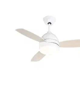 Stropný ventilátor biely s drevenou potlačou 96 cm s diaľkovým ovládaním - Rotar