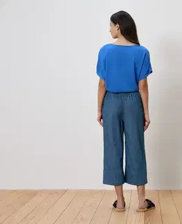 Džínsy v štýle culottes