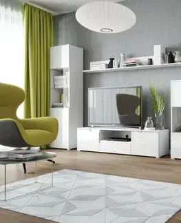 CELENE komoda 5 biela/biely lesk